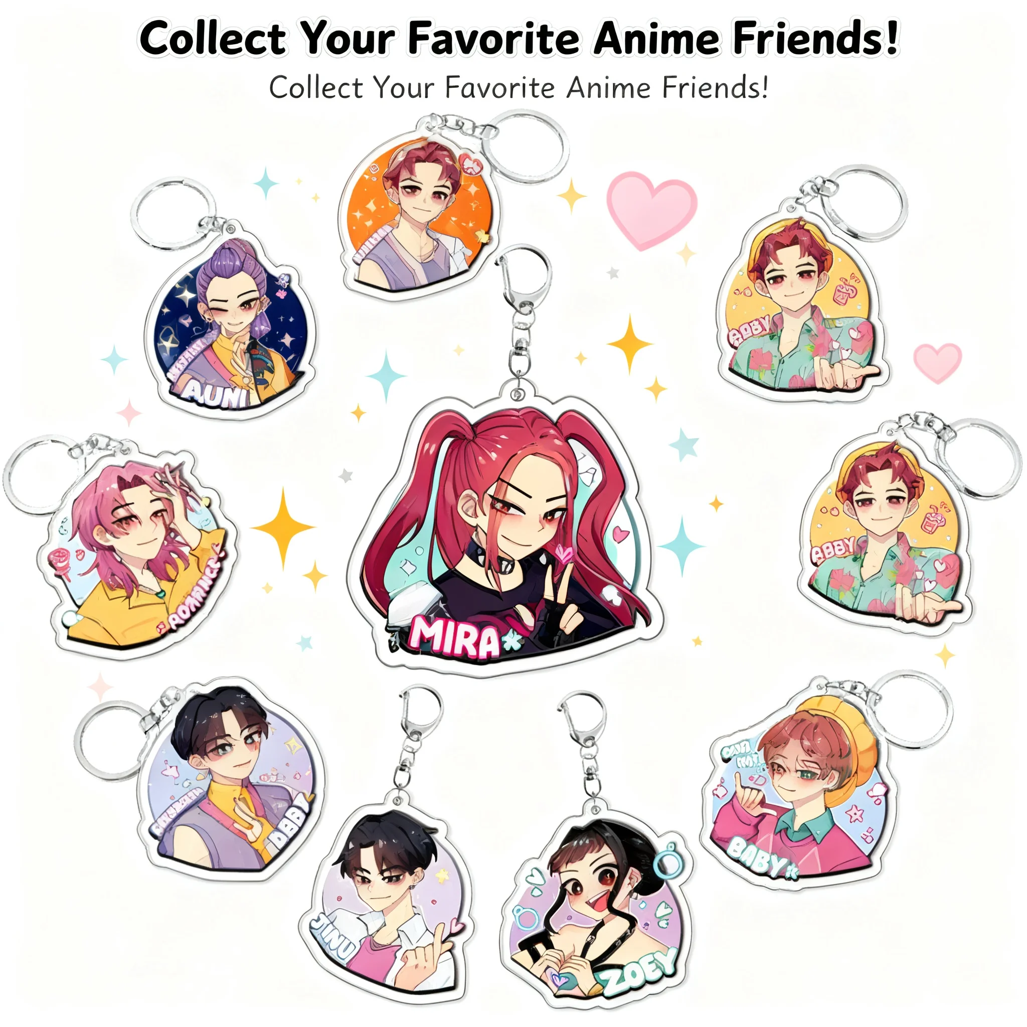 

Acrylic Keychain New Anime Cosplay Accessory Layered Demon Hunter Stage Girl Group Blade Keychain Pendant Novelty Gift for Fans