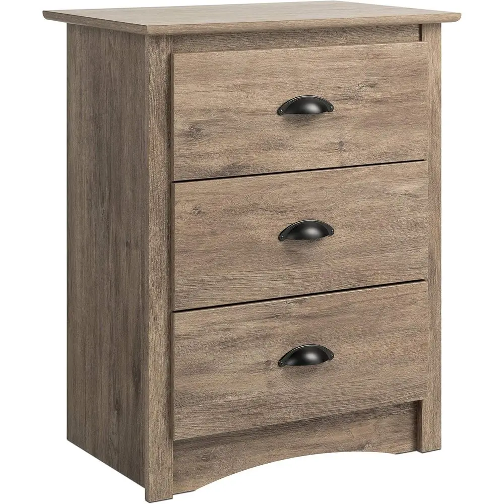 

Rustic Tall Nightstand with 3 Drawers, 16 Deep x 23 Wide x 29 High, Gray Finish