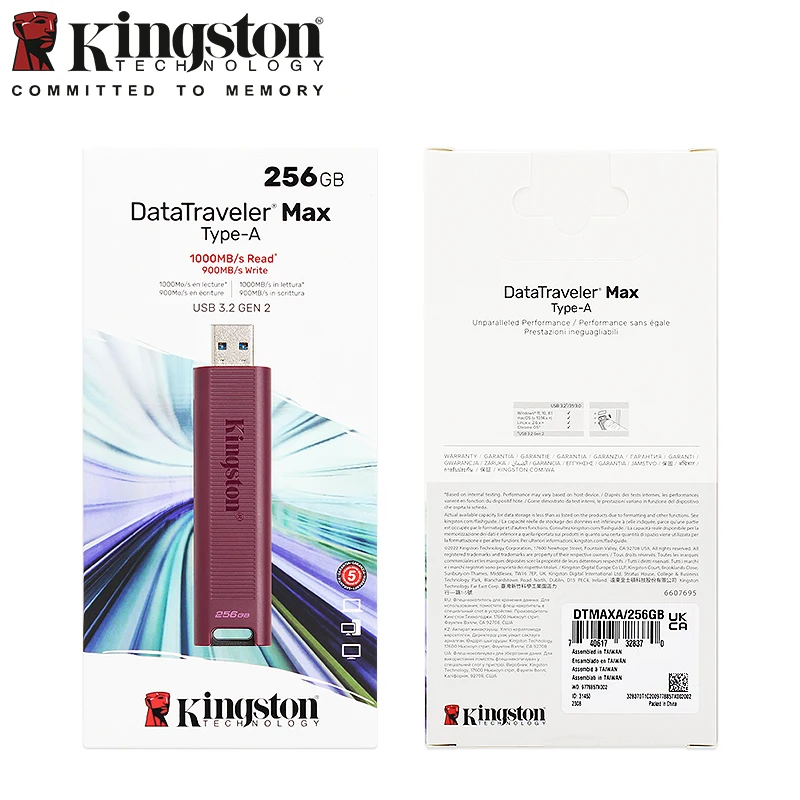 كينجستون داتاترافيلر ماكس Type-A USB فلاش حملة 256GB 512GB 1 تيرا بايت USB 3.2 Gen 2 فلاش حملة القلم الأحمر DTMAXA للكمبيوتر