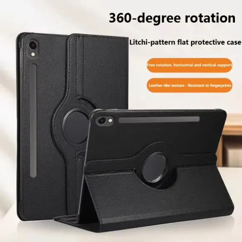

Leather Case For Samsung Galaxy Tab S10 Lite 10.9 inch 2025 SM-X400 X406B S10 FE S9 S8 S7 A9 + A11 Plus 8.7 inch Rotating Cover