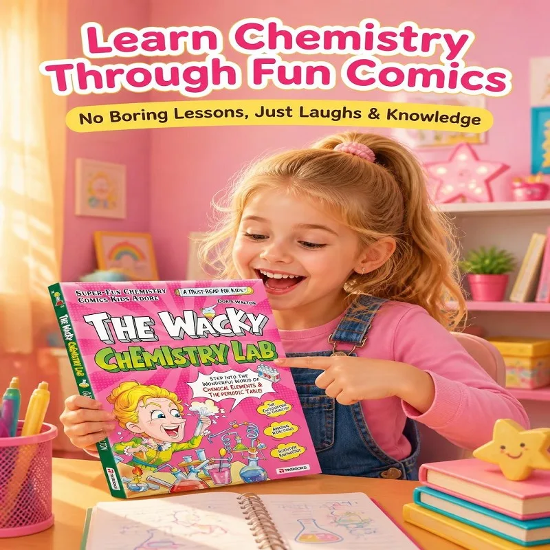 Cross-border Explosions My First Chemistry Adventure English Fun Cartoon Children's Chemistry Comic Book Educational Reading.