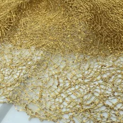 Gold Silver Black Show Performance Coat Dress Material Sequin Diy Decorate Cobweb Style Hollow Fabric