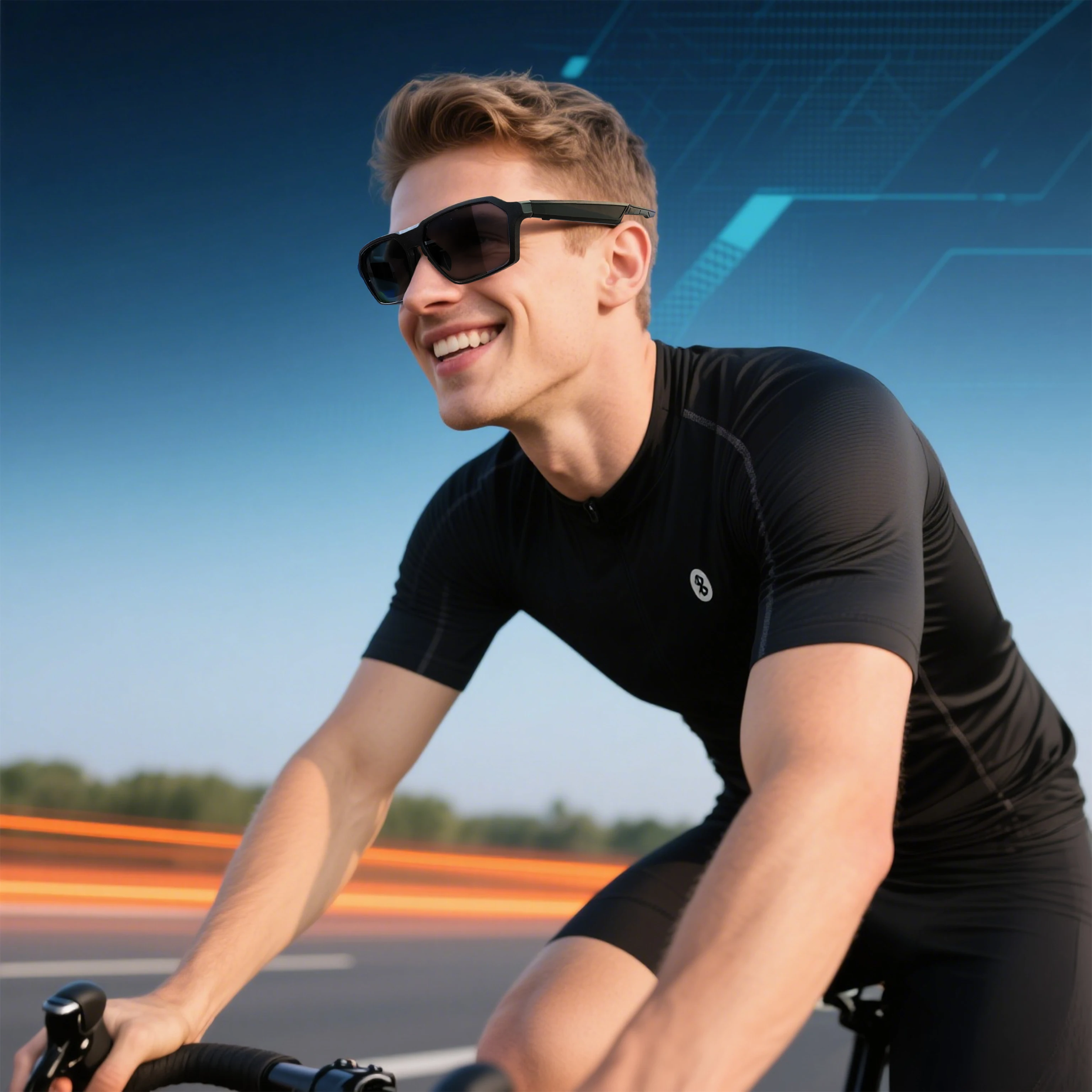 

Smart Cycling Glasses Anti-Falling & Anti-UV Bluetooth-enabled for Music & Call Outdoor Sports Wearable Headset