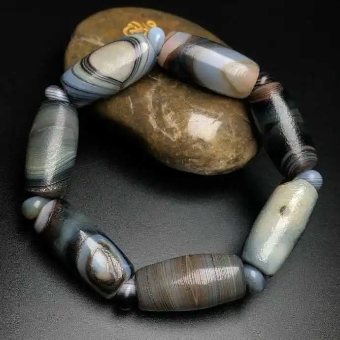 2026 Old Blue Qin Silk Wrapped Sky Eye Bead Bracelet for men and women