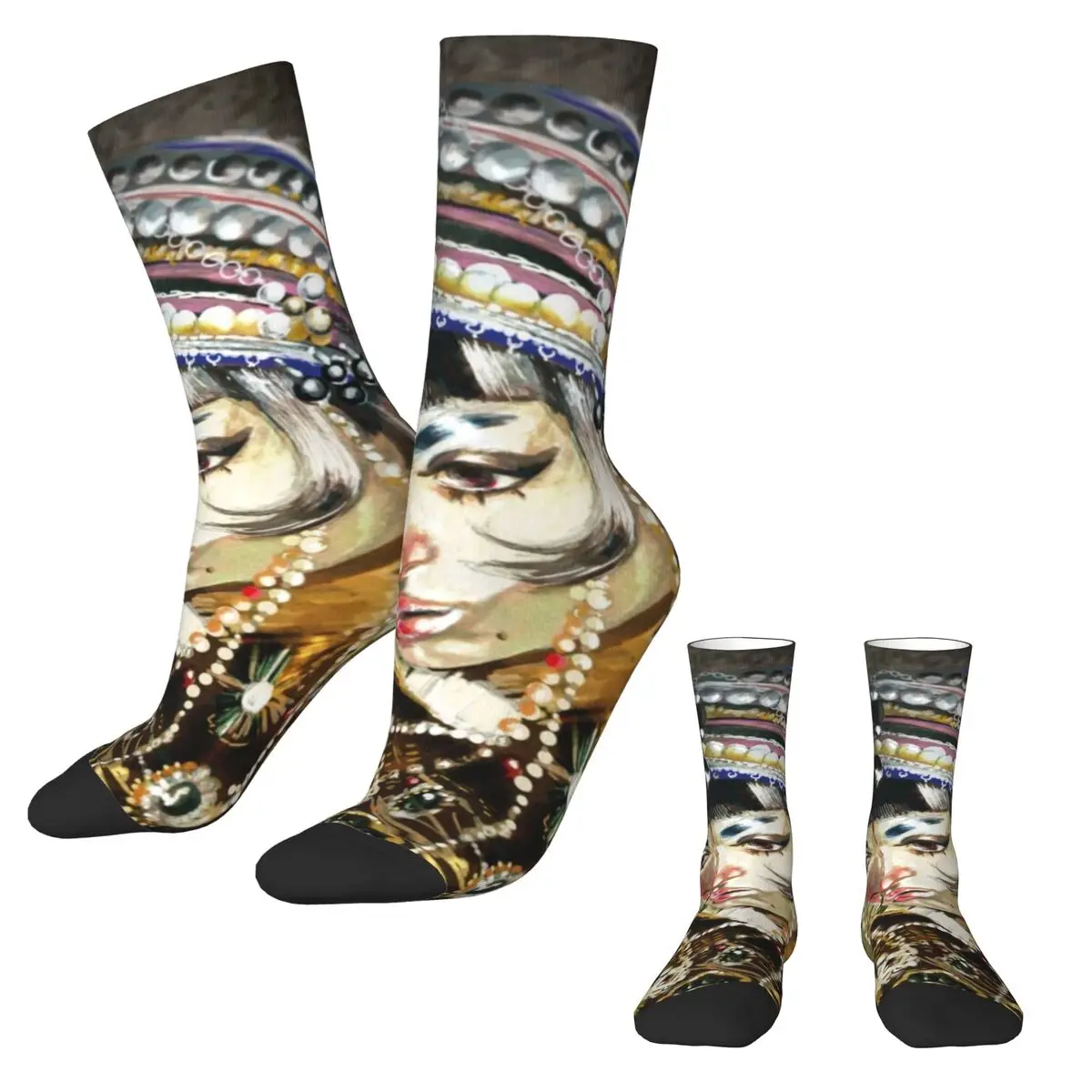

Jibaro Love Death Robots Socks Autumn Science Fiction Stockings Gothic Ladies Breathable Socks Running Sports Non-Slip Socks