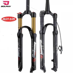 Bolany Mountain Bike Magnesium Alloy Shock Fork Teflon 120mm Stroke Air Shock Fork 26/27.5/29 In Shock Absorber Bike Accessories