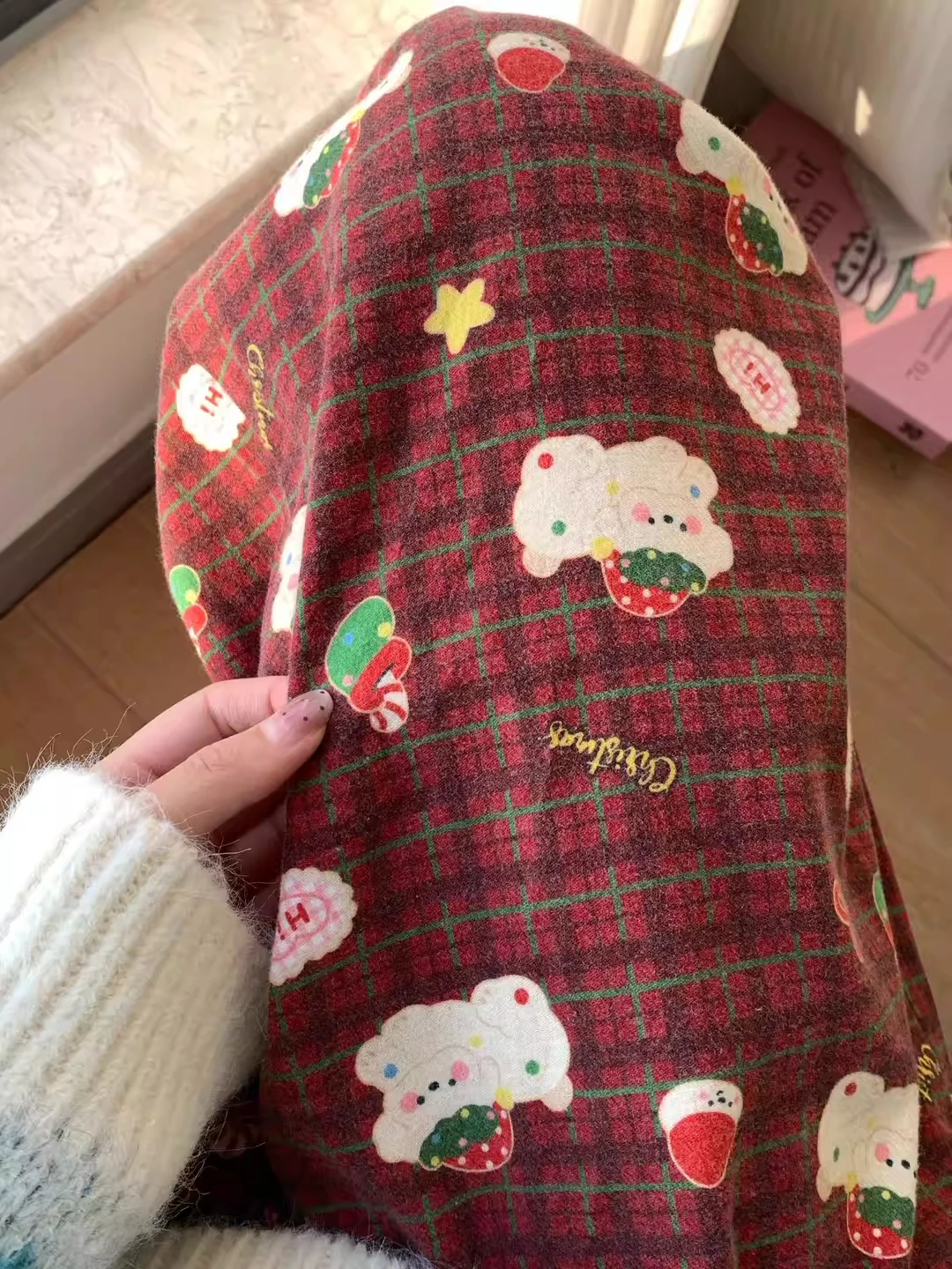 

plus Size 300 Pounds Cute Cartoon Plaid Sleepwear Women's Spring Summer Loose Straight Leg Casual Pants Home Leisure Trousers