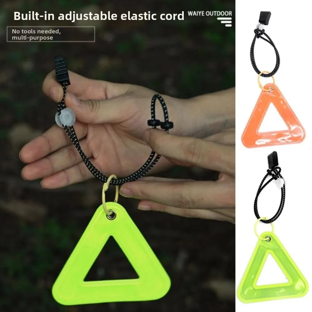 2Colors Outdoor Portable Reflective Signs 10*21.5cm PVC Bicycle Hanging Tag W Elastic Cord For Bike Night Visible Riding Safety