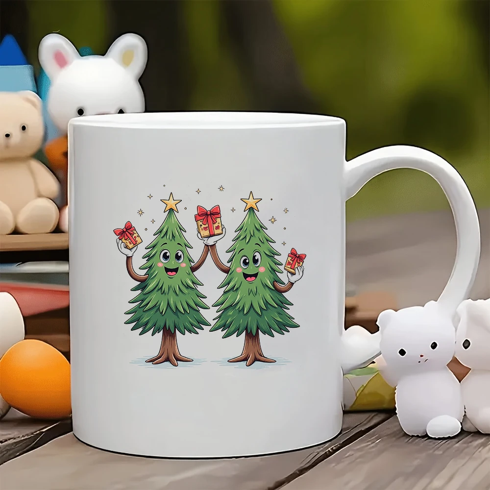 

11oz cartoon Christmas tree mug + joyful Christmas tree kids cup family office coffee mug must-have Christmas gift