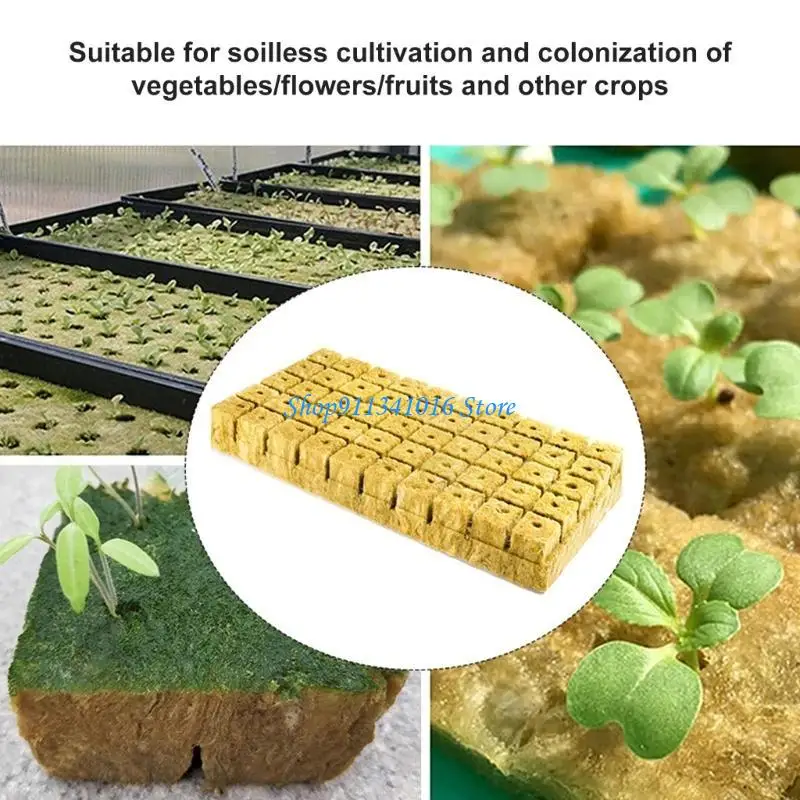 4x7b صخور الصوف مكعبات حديقة صخرة الصوفية الحجرية تنمو مكعبات قابس بداية لاستنساخ الزراعة المائية. #3