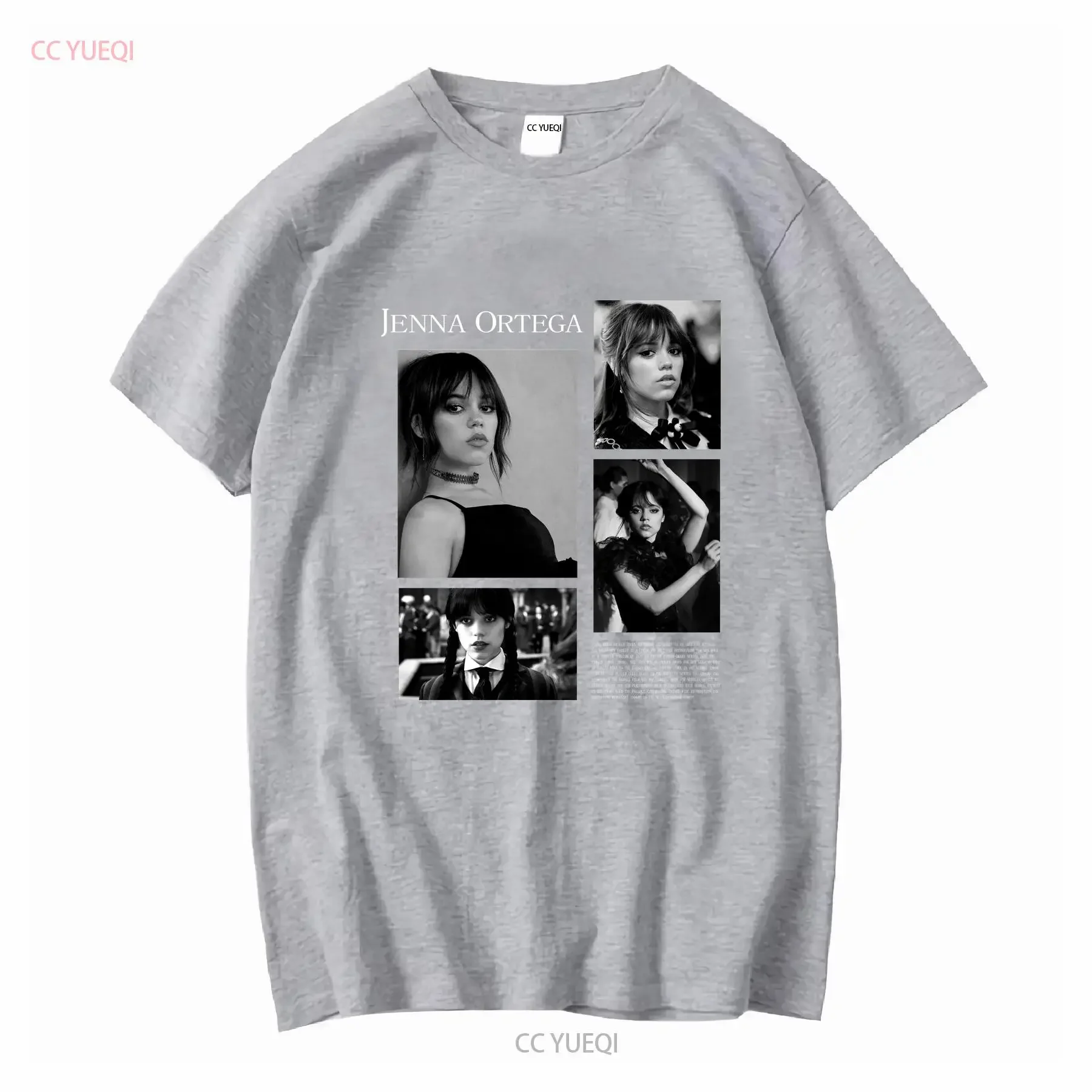 تي شيرت Jenna Ortega SweaT المحدود للرجال والنساء بأكمام طويلة أو قصيرة، جرافيك ملابس مصمم عتيق مغسول وجيد التهوية #4