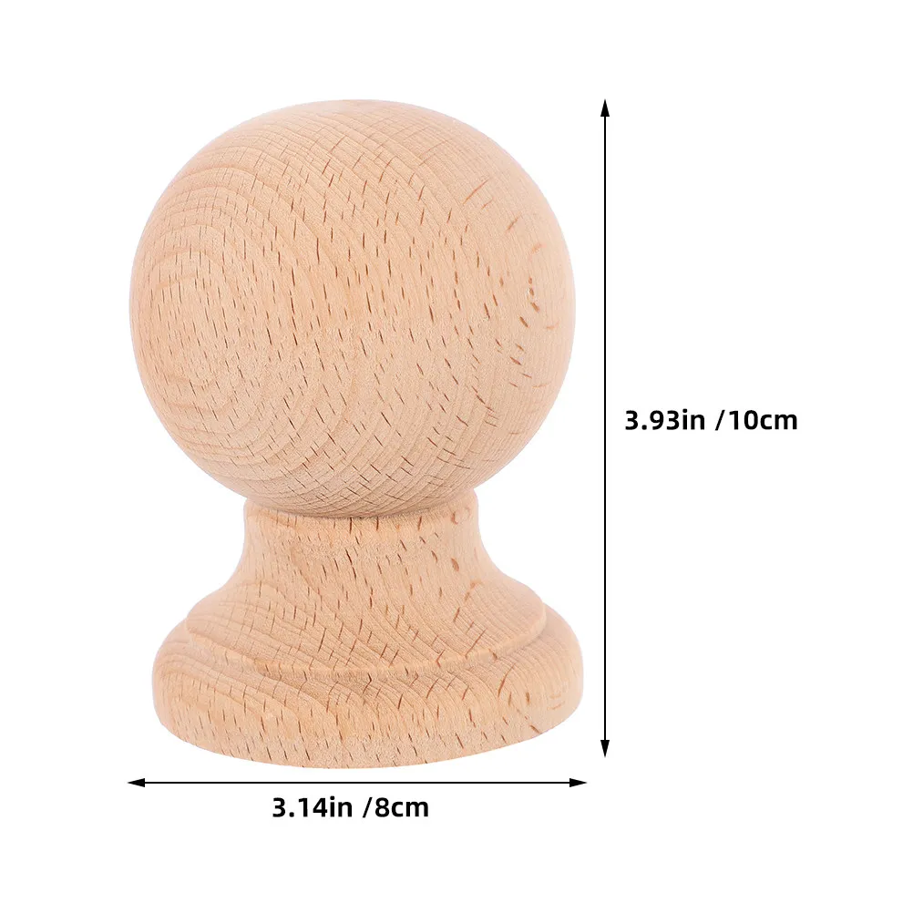 Small Wood Finial Hardwood Round Replacement Finials for Furniture Staircase Crafting Roman Design Bed Post Flagpole