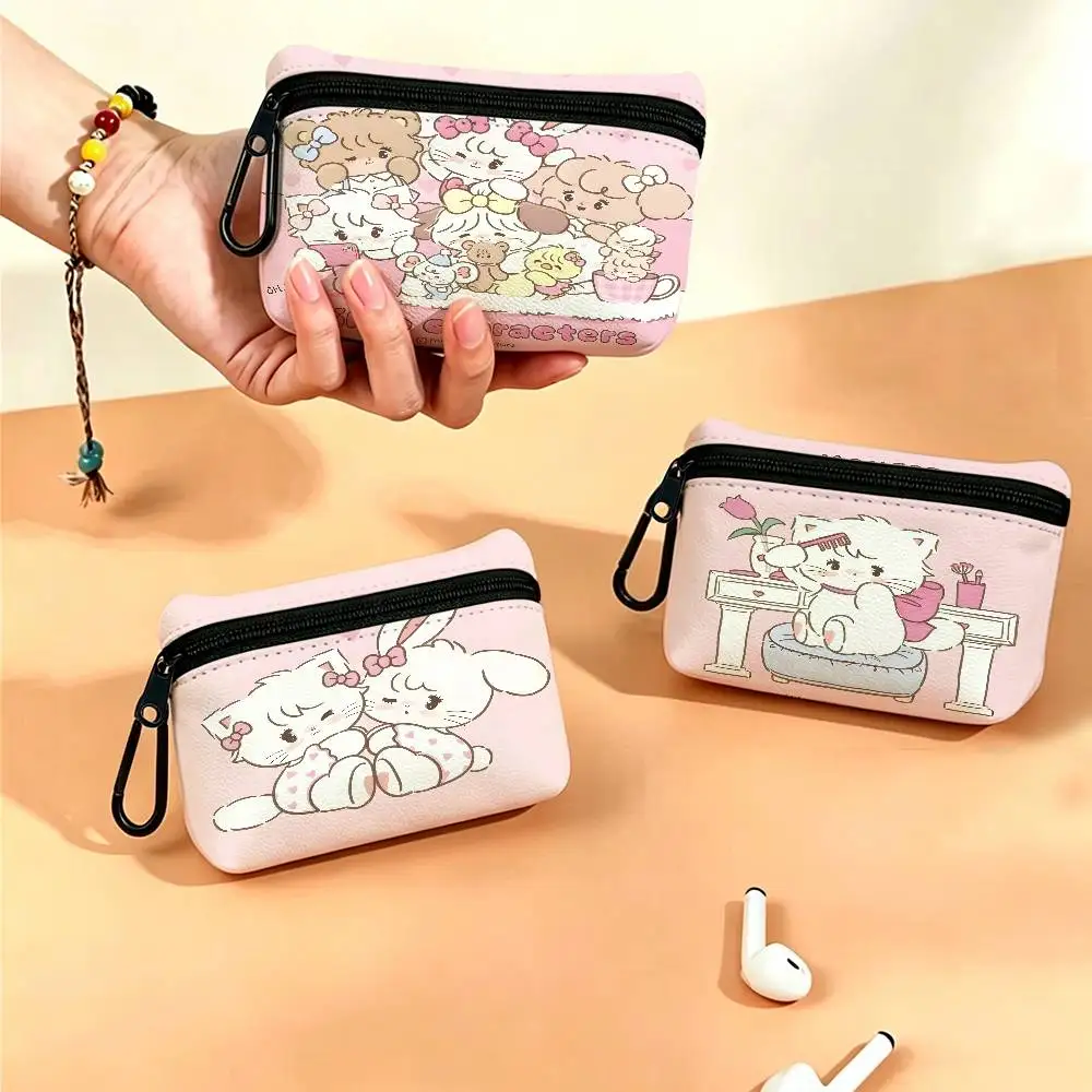 Japan M-mikko C-Characters Art Tragbare Oxford-Stoff Mini-Geldbörse mit Karabiner-Design Kleine Münztasche für Karten, Schlüssel, Kopfhörer