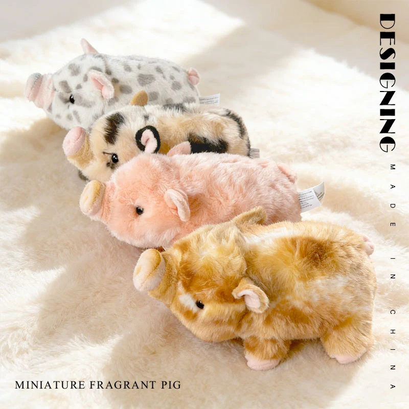 

Cute Sitting Animals miniature fragrant pig Cat Soft Plush Dolls Stuffed Lifelike piglet Plushie Baby Toys Gifts For Children