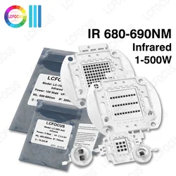 High Bright IR 680nm 690nm LED COB Chip Visible Far Red Lamps 1W 3W 5W 10W 20W 30W 50W 100W Infrared Light Beads