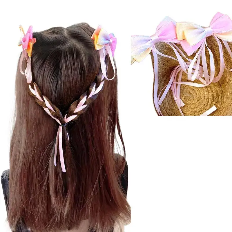 2 قطعة القوس التدرج شرابة دبابيس الشعر النمط الصيني مقاطع الشعر المشابك الحلو جميل Hairgrip للفتيات إكسسوارات الشعر