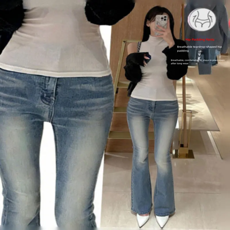 

High Waist Slim Fit Blue Jeans Women's Elastic Waist Denim Pants Cotton Stretch Ladies Fashion Spring Style