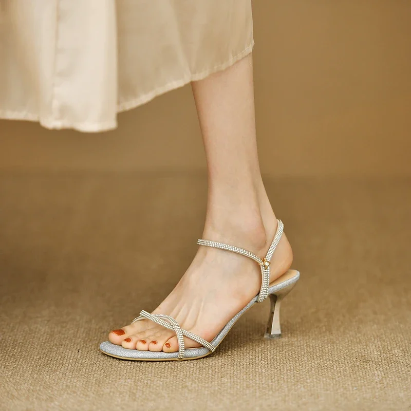 Women Sandals Sexy Wedding Crystal Dress  Shoes 2024 Summer New Open Toe Women Pumps Fashion Party Women Shoes