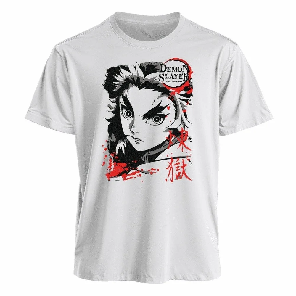 2026 新しい鬼滅の刃スレイヤー煉獄アニメプリント Tシャツユニセックスオーバーサイズ半袖トレンディカジュアルストリートファッション