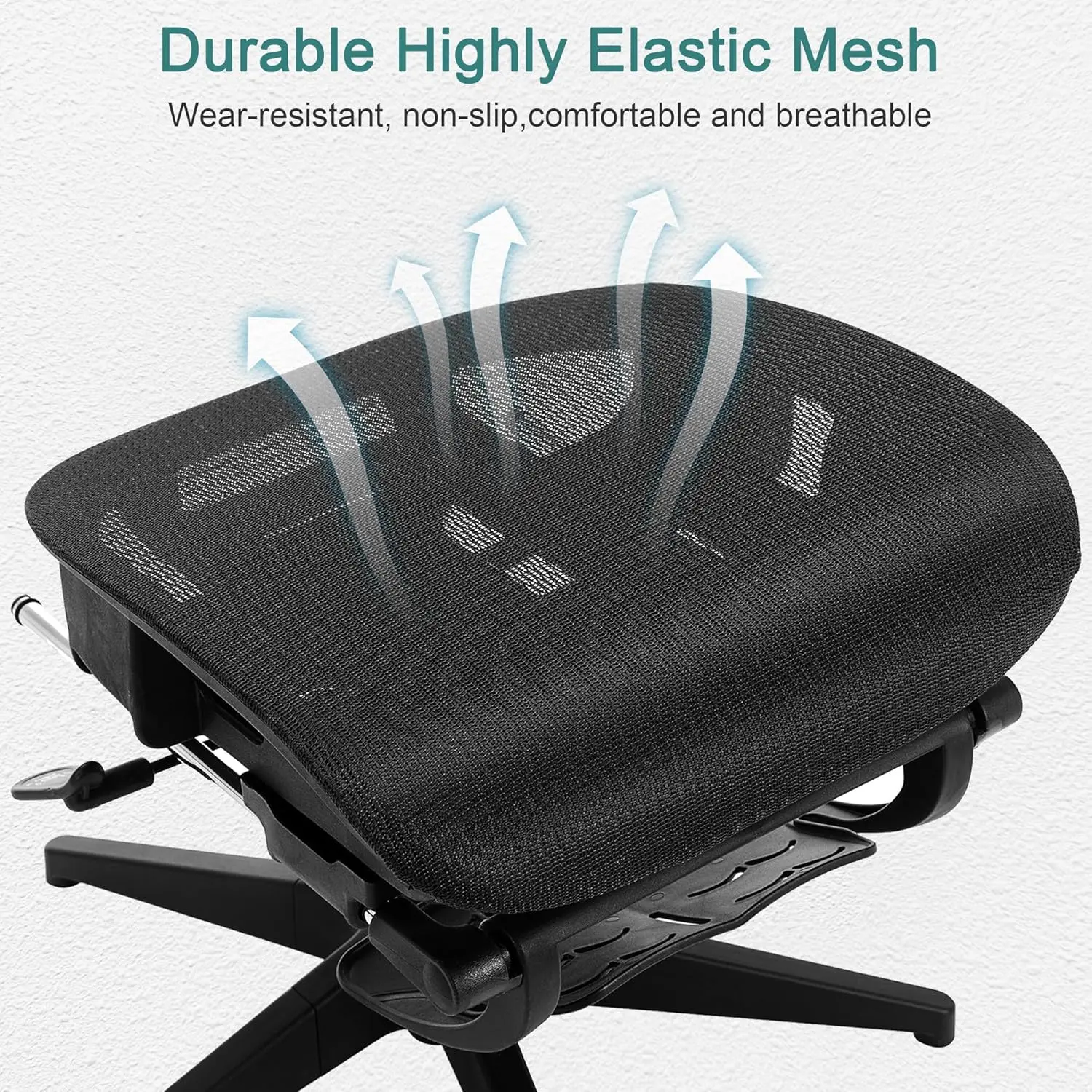 Swivel Ergonomic High Back Mesh Office Chair with Retractable Footrest, Adjustable Backrest, Tilt Function, 3D Armrests