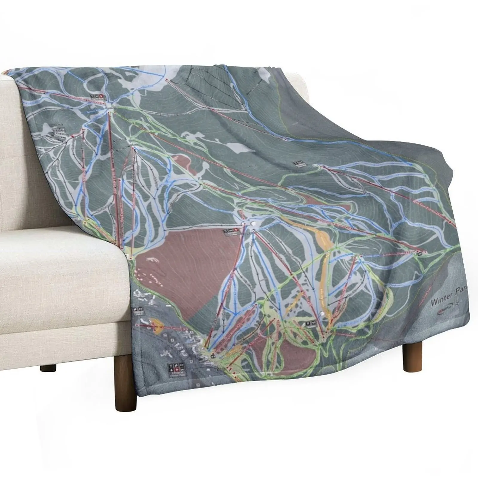 

Winter Park Resort Trail Map Throw Blanket Weighted Extra Large Throw Blankets