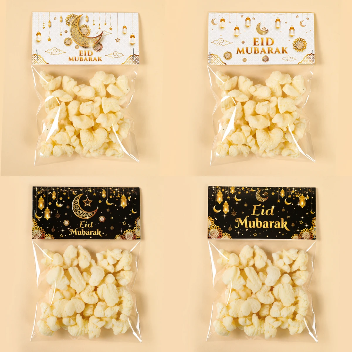 Ramadan Decoration 2025 Treat Bag Topper EID Mubarak Decor Cookie Candy Bag Ramadan Kareem Islamic Muslim Party Eid Al-Fitr Gift