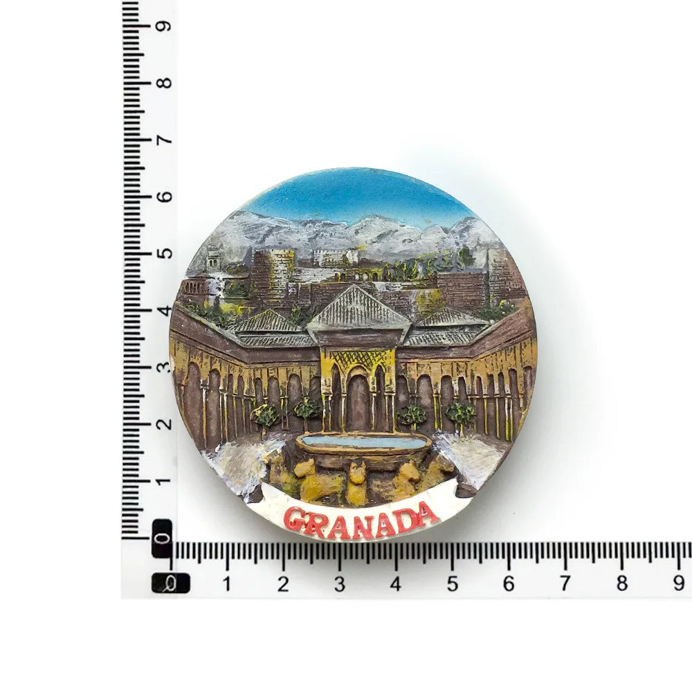مغناطيس ثلاجة راتينج ثلاثي الأبعاد - معالم غرناطة - إسبانيا - تصميم مفصل وملون - ديكور منزلي مثالي #3
