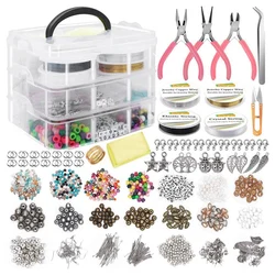 1171 Pcs Jewelry Making Kit for Necklace Earring Bracelet Making Repair Jewelry Making Tools Kits for Girls and Adults