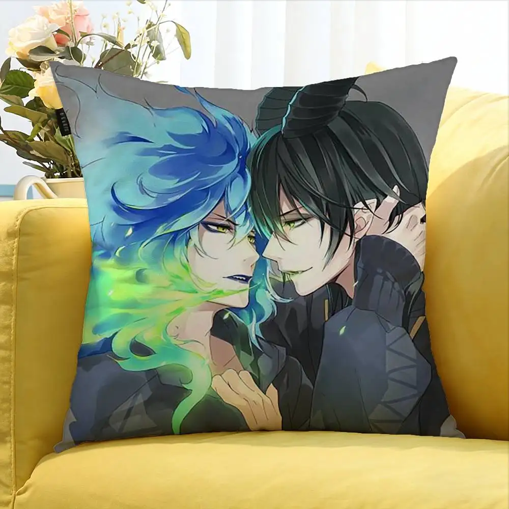 T-Twisted Wonderland Malleus Idia  Various Sizes Square Pillow Case For Car Home Bedchamber Decor