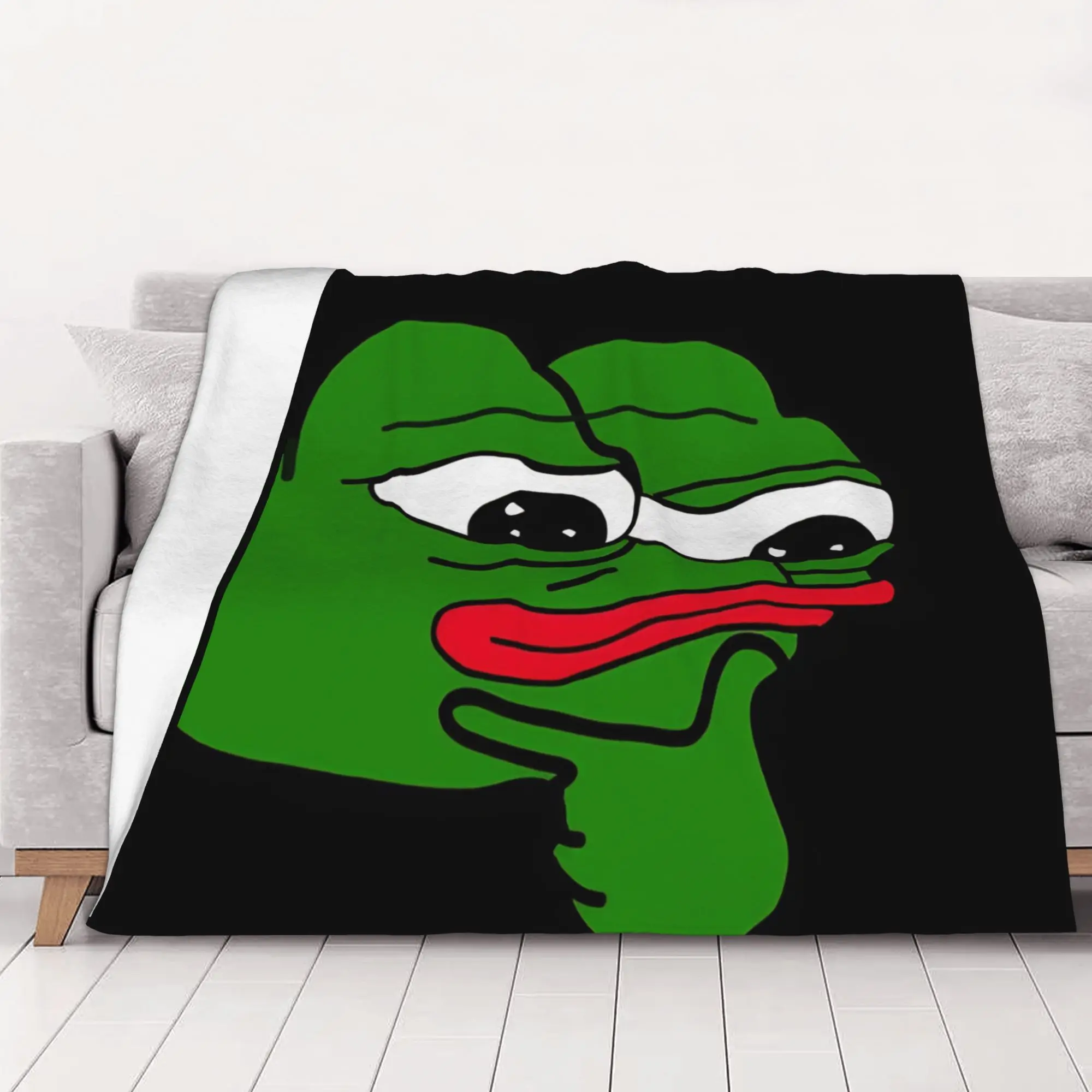 1PC Thinking Pepe the Frog Home Room Decorations Winter Blankets For Adults Bedding Home Interior Sofa Knee