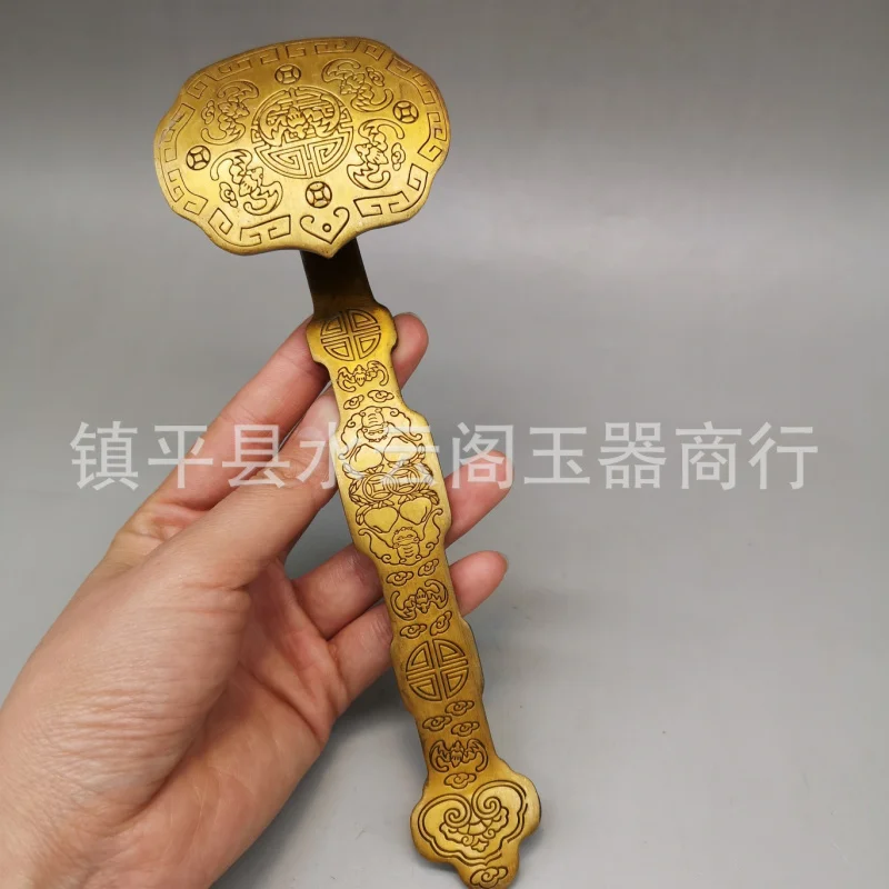 

Wholesale Wufu Copper Sceptre Border Cloud Pattern Ornaments Ruyi Decoration New Chinese Style Decoration Model Room Home Suppli