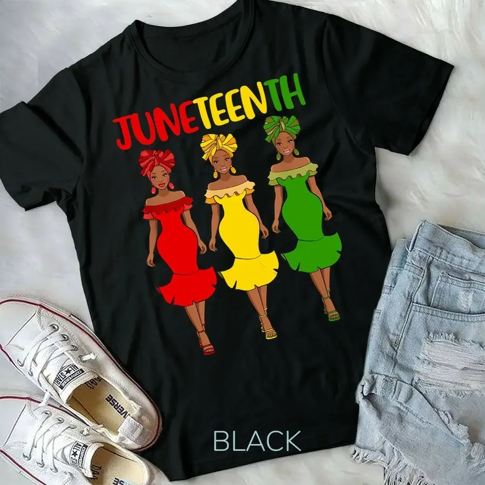 Juneteenth Melanin Black Women Unisex & Youth T-shirt High Quality 100%Cotton Short Sleeve