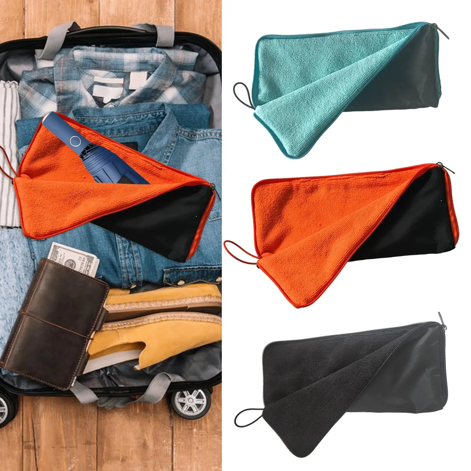 Regenschirm-Tasche aus Chenille, Outdoor-Regenschirm-Aufbewahrungstasche mit Reißverschluss, Superabsorbierende Aufbewahrungstasche für Faltbare Regenschirme