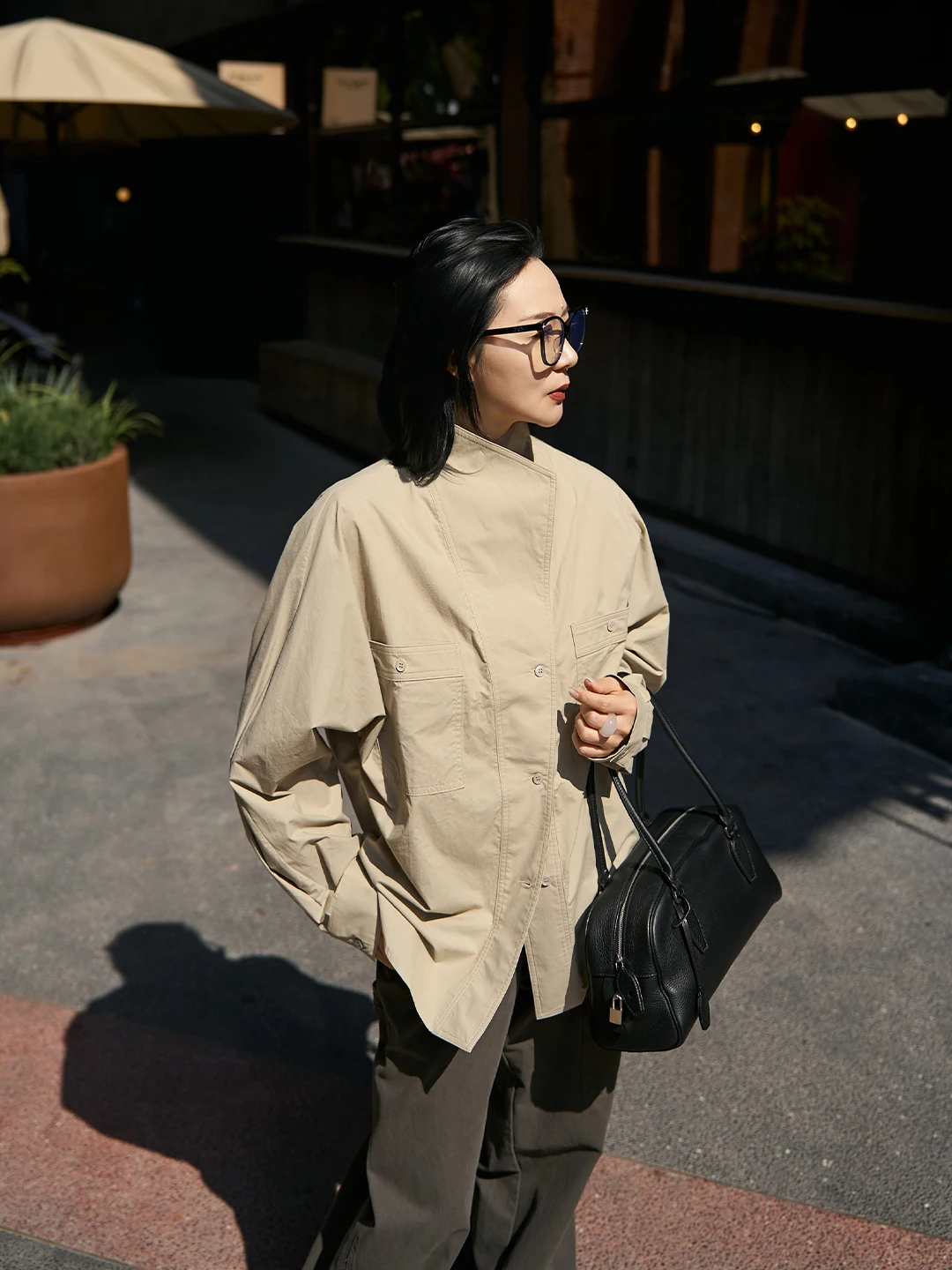 

TOFOD Morie Series: Женская повседневная дышащая рубашка-кардиган из хлопка с высоким воротником, свободного кроя, с длинным рукавом, для активного отдыха