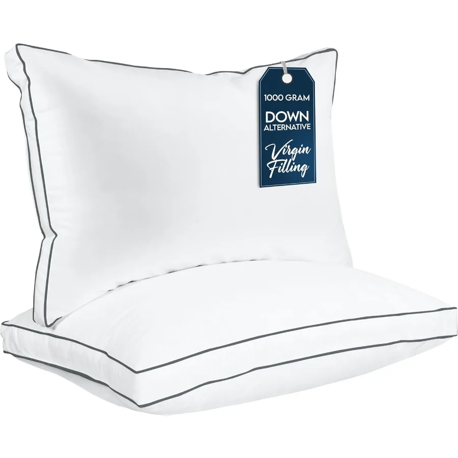 

Подушки для сна Queen Size Серый Белый Набор из 2-х охлаждающих качественных подушек с ластовицей для спины, живота или боковых спален