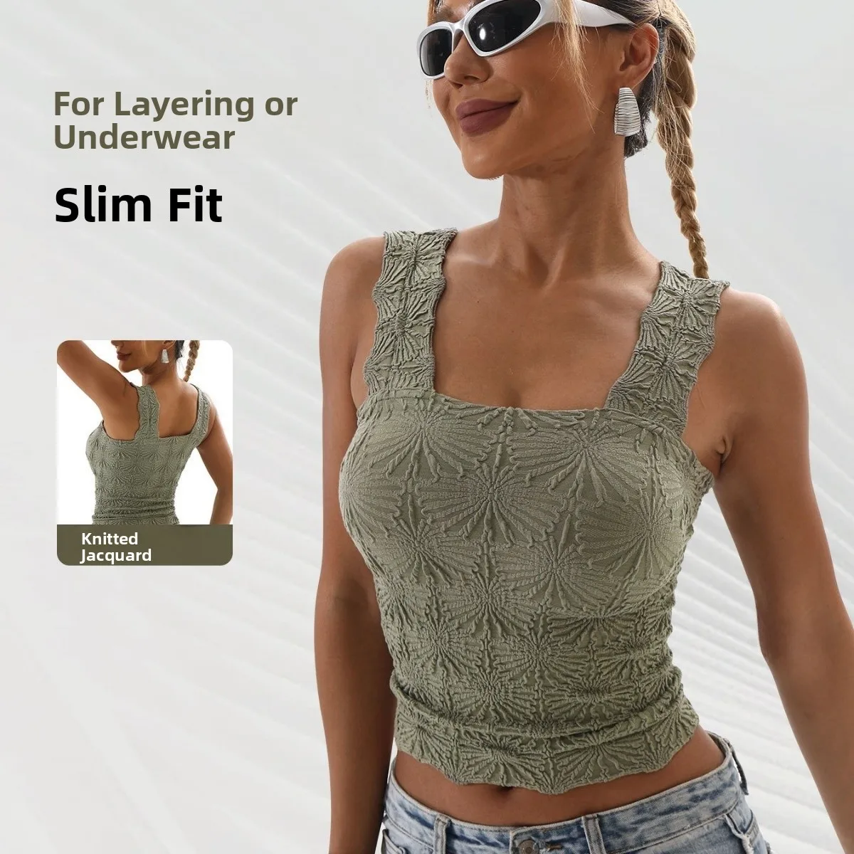 

New Women's Knitted Jacquard Vest Casual Sexy Fit Regular Length Spring Season Faion Ladies Vest No Brand Registered Trademark