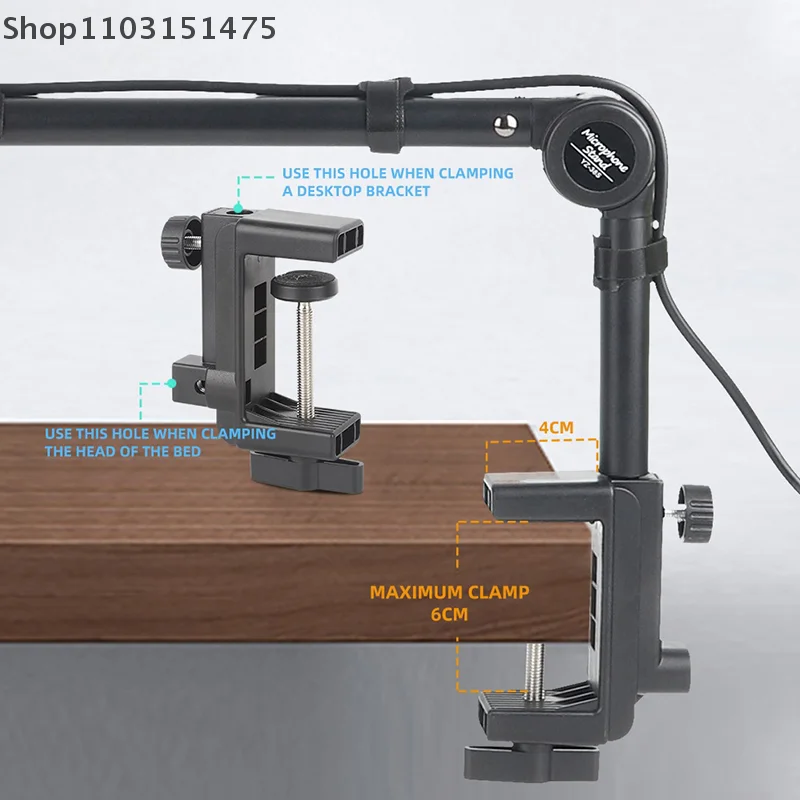 Microfoonarmstandaard Bureau Verstelbare microfoonhouder voor gaming Podcasting Streaming Opnamemicrofoon Uitgebreide Riser