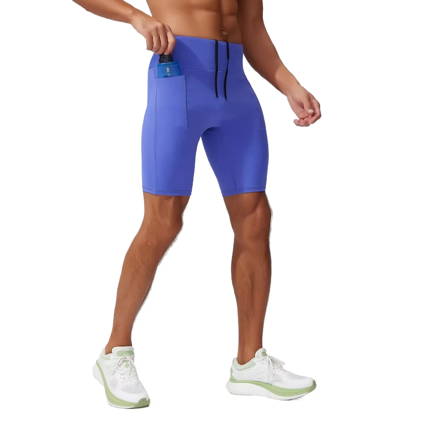 Custom LOGO men sports compression short professional running fitness training quick drying tight high elastic five point pants