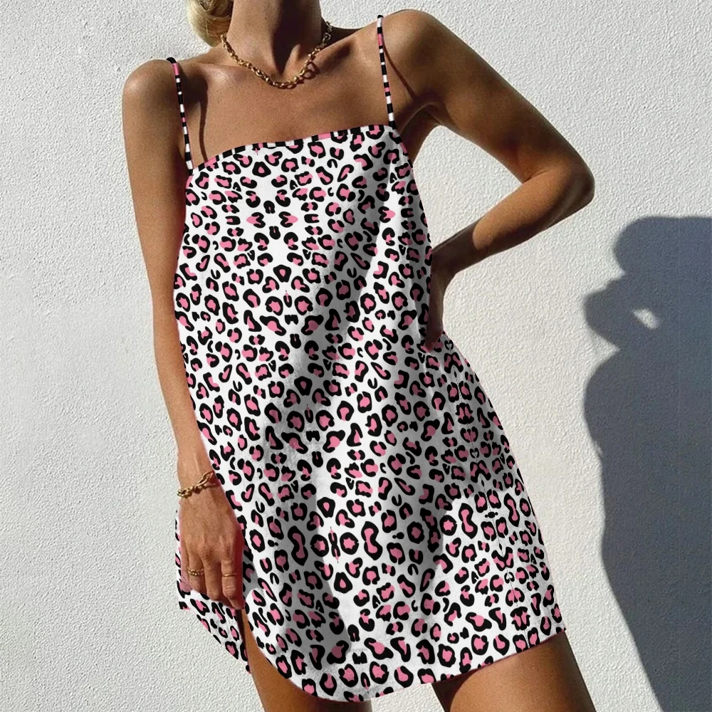 

One-Piece Casual Dress Irregular Dot Print Trend Y2K Retro Style Holiday Clothing Grace Summer Frock Beach Breeze Braces Skirt