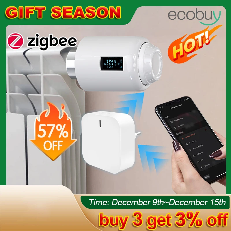 Tuya Zigbee Radiator Thermostatic Valve  Smart Home ZigbeeThermostat Zigbee Radiator Valve Thermostatic Head Google Home  Alexa