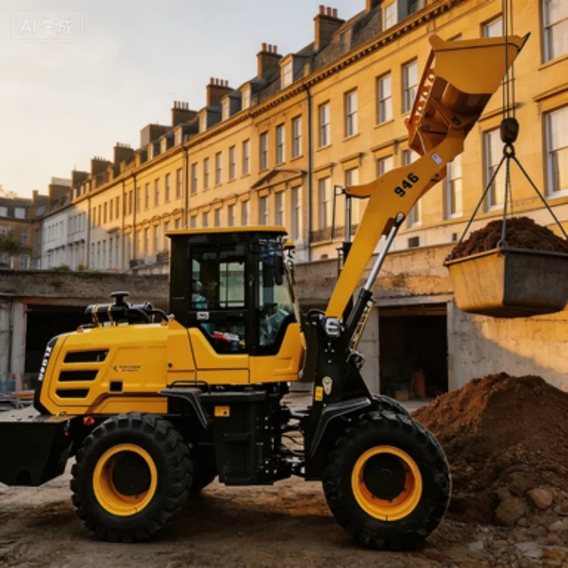 4 Ton 4WD Loader Machine Front End Wheel Loader 2.4m³ Bucket for Infrastructure Material Loading Work Use Project Site