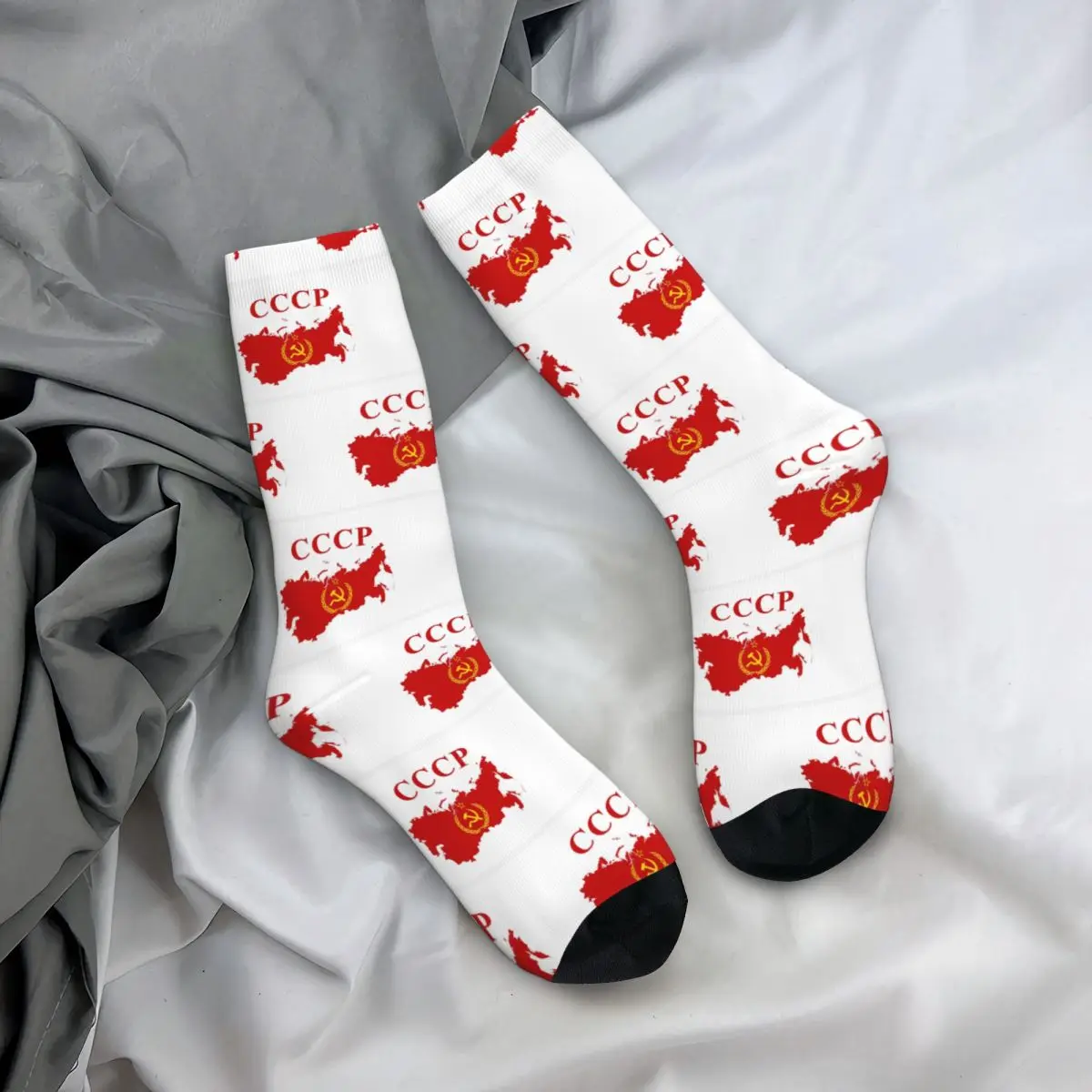 CCCP Star-Soviet-Union USSR Socks Harajuku Quality Stockings All Season Long Socks Accessories for Man's Woman Birthday Present