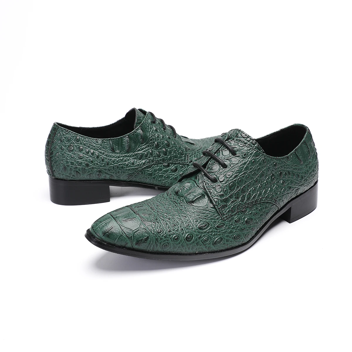 Crocodile Pattern zapatos hombre mens dress shoes Oxfords Lace Up wedding loafers italian leather Sapatos Masculinos