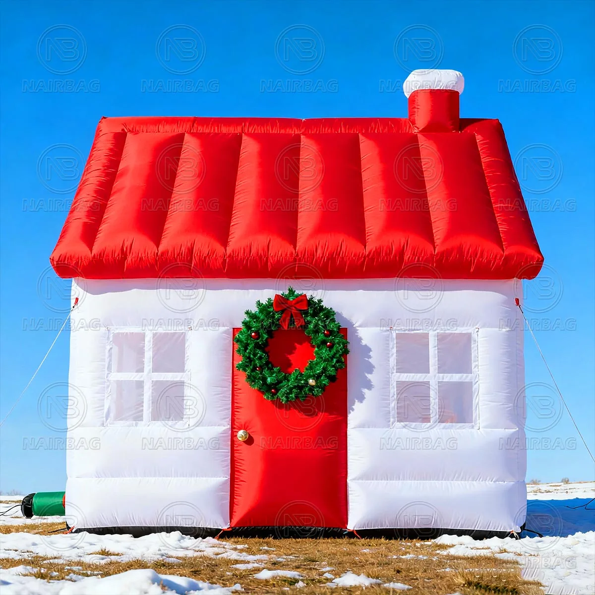Novo design inflável santa grotto natal tenda inflável casa para decoração ao ar livre casa de gelo tenda de neve