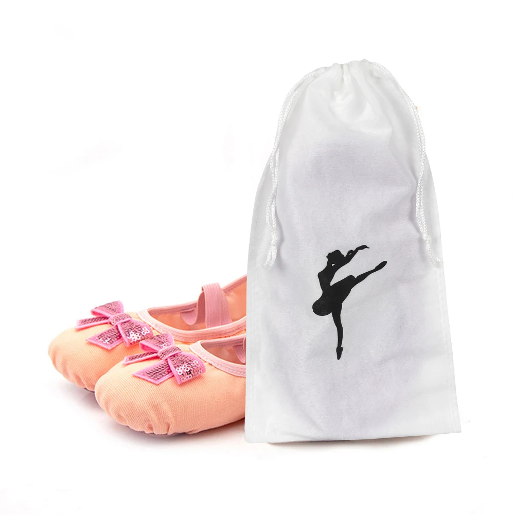 Large Capacity Children's Ballet Shoes Storage Bag Spiny Cloth Double Drawstring Dance Supplies Portable Object Storage Package