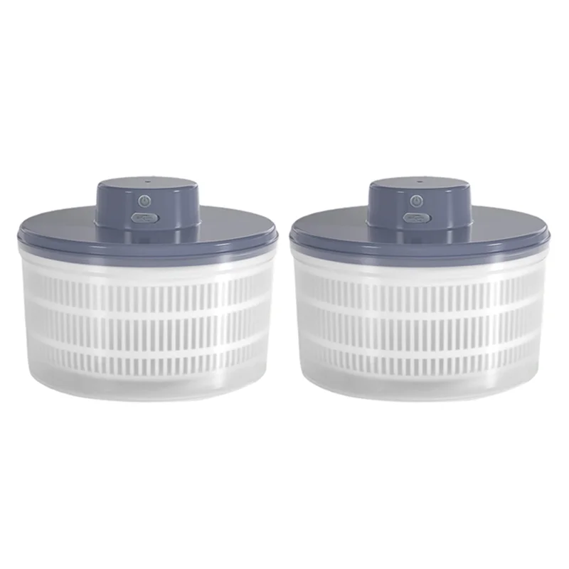 ABWR-2X Elektrische Salade Spinner-Sla Groente Droger, USB Oplaadbaar, Sneldrogend Sla Fruit Spinner Materiaal Kom