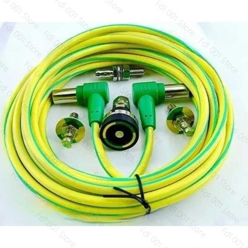 Medical Grounding Lead Wire 5m 4mm² Yellow Green High Flex Clip for Defibrillator Protection