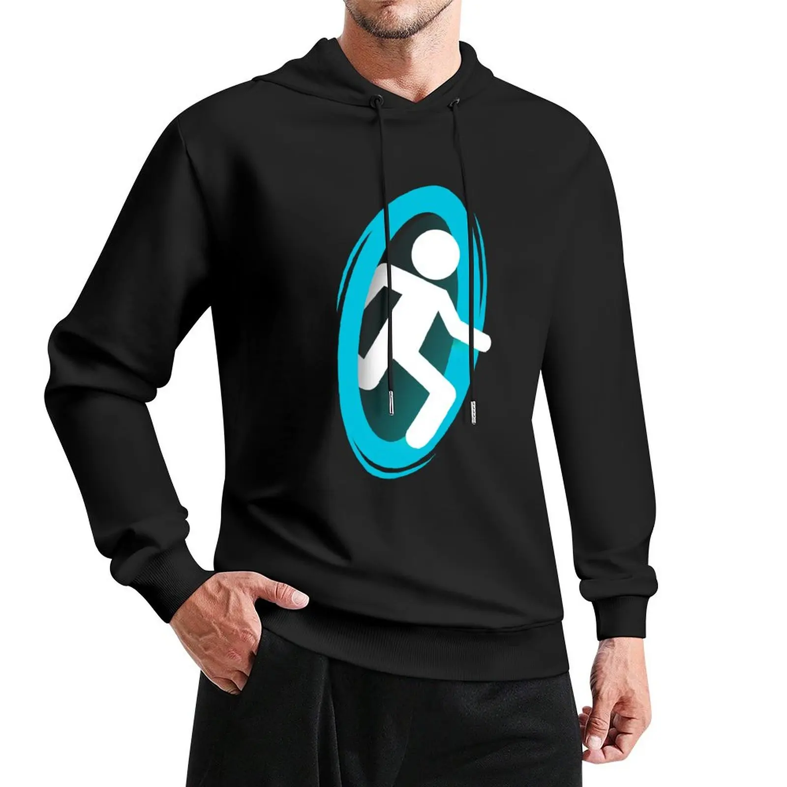 

Portal 2 Video Game - Funny Blue Teleport Pullover Hoodie men clothes clothes for men hoodie graphic