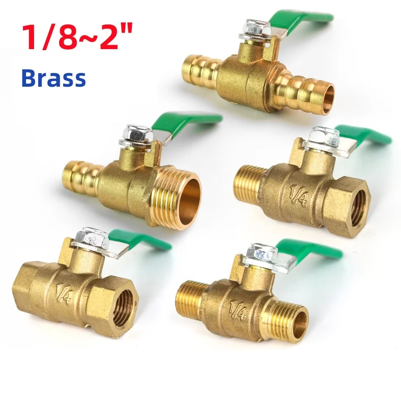 

1/8 ~ 2 "латунная внутренняя/наружная резьба, медный клапан, небольшой шаровой клапан, соединительное соединение, медный фитинг для труб, соединительный адаптер