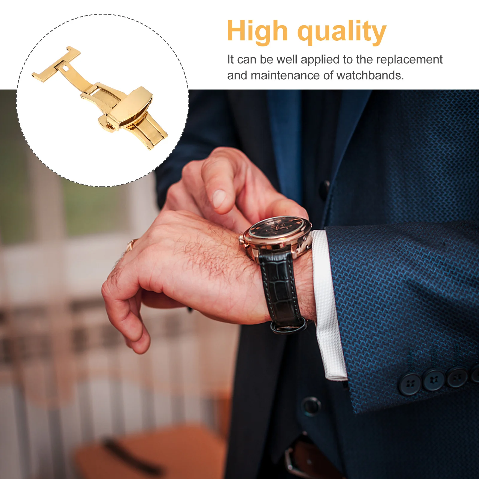 

Stainless Steel Butterfly Buckle Watch Bands Practical Buckles Clasp Strap Clasps